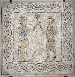 A young girl offers a rose to her beloved by Byzantine